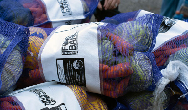 bags of produce from the food bank