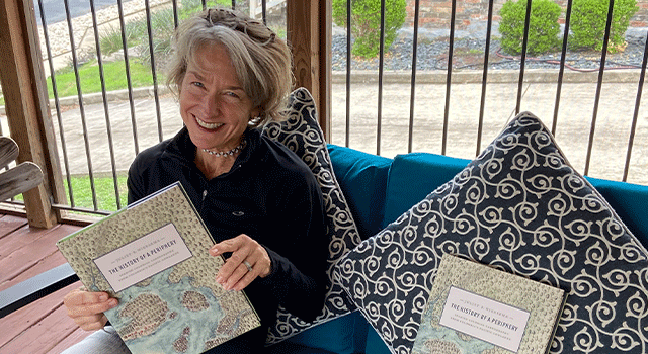 Juliet Wiersema with her book