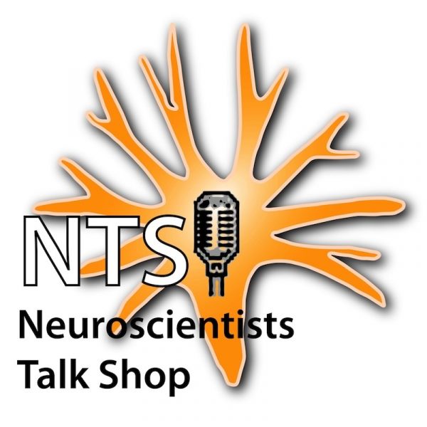 An orange neuron, labeled "NITS Neuroscientists Talk Shop"