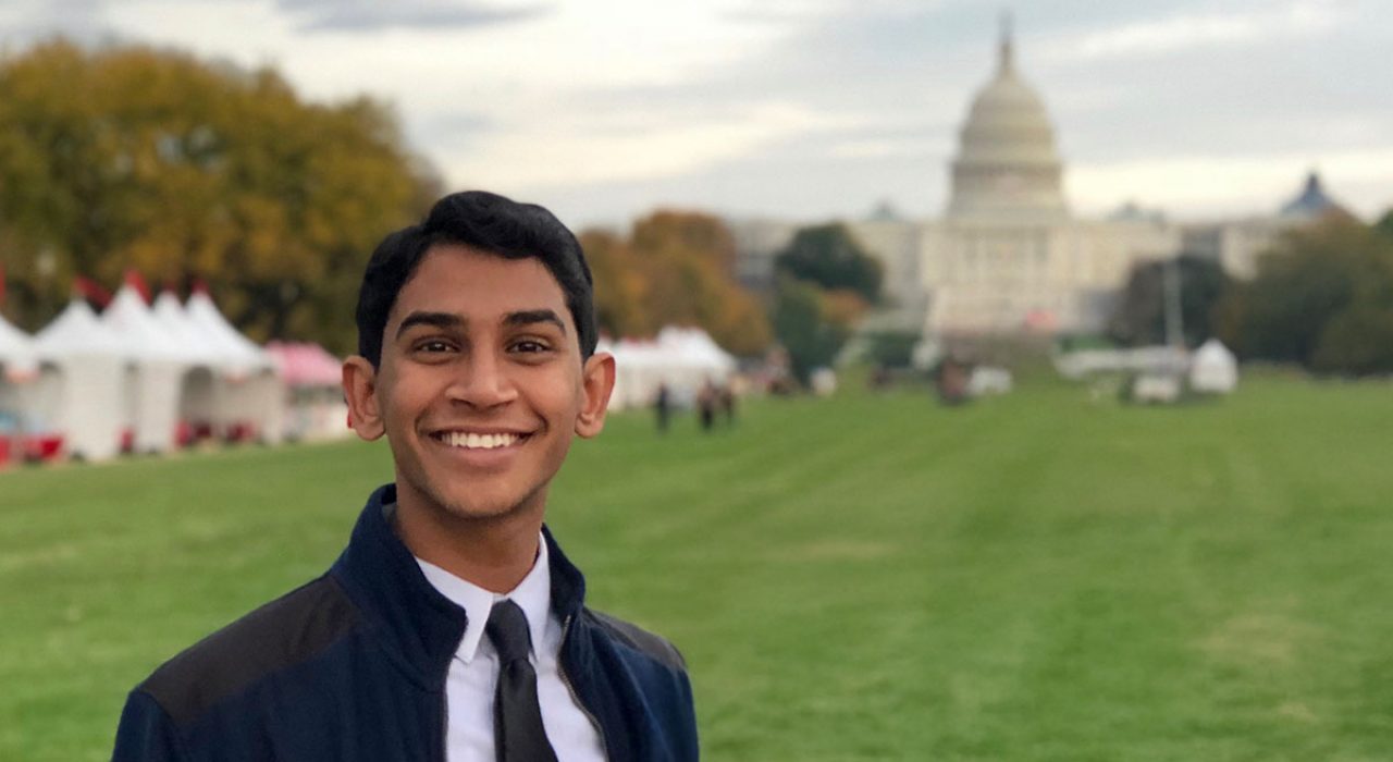 Bharath Ram poses for a photo in front of Capitol Hill in Washington, D.C.