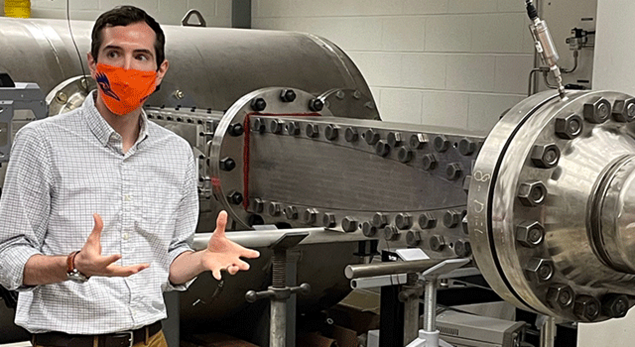Aerodynamics professor Chris Combs and his team operate the new state-of-the-art Mach 7 Ludwieg Tube Wind Tunnel in the UTSA Hypersonics Lab. It&apos;s able to conduct a variety of tests under Mach 7 conditions