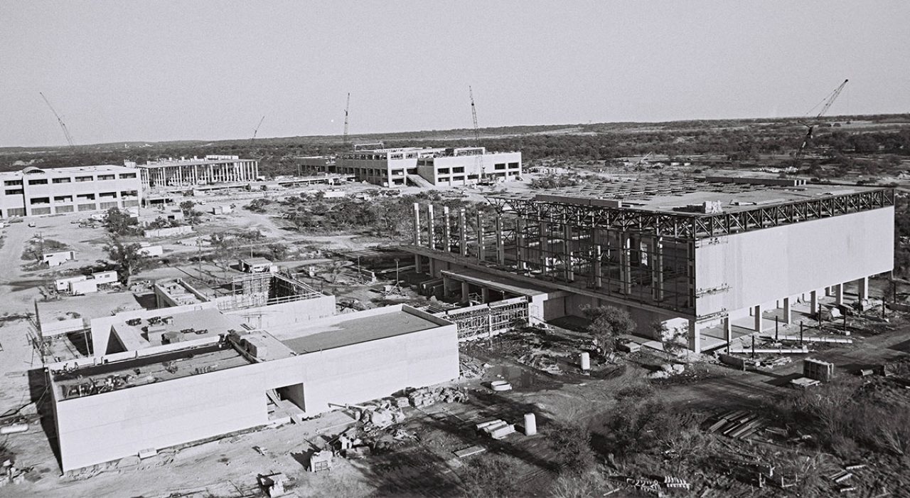 The Convocation Center during construction in 1974.