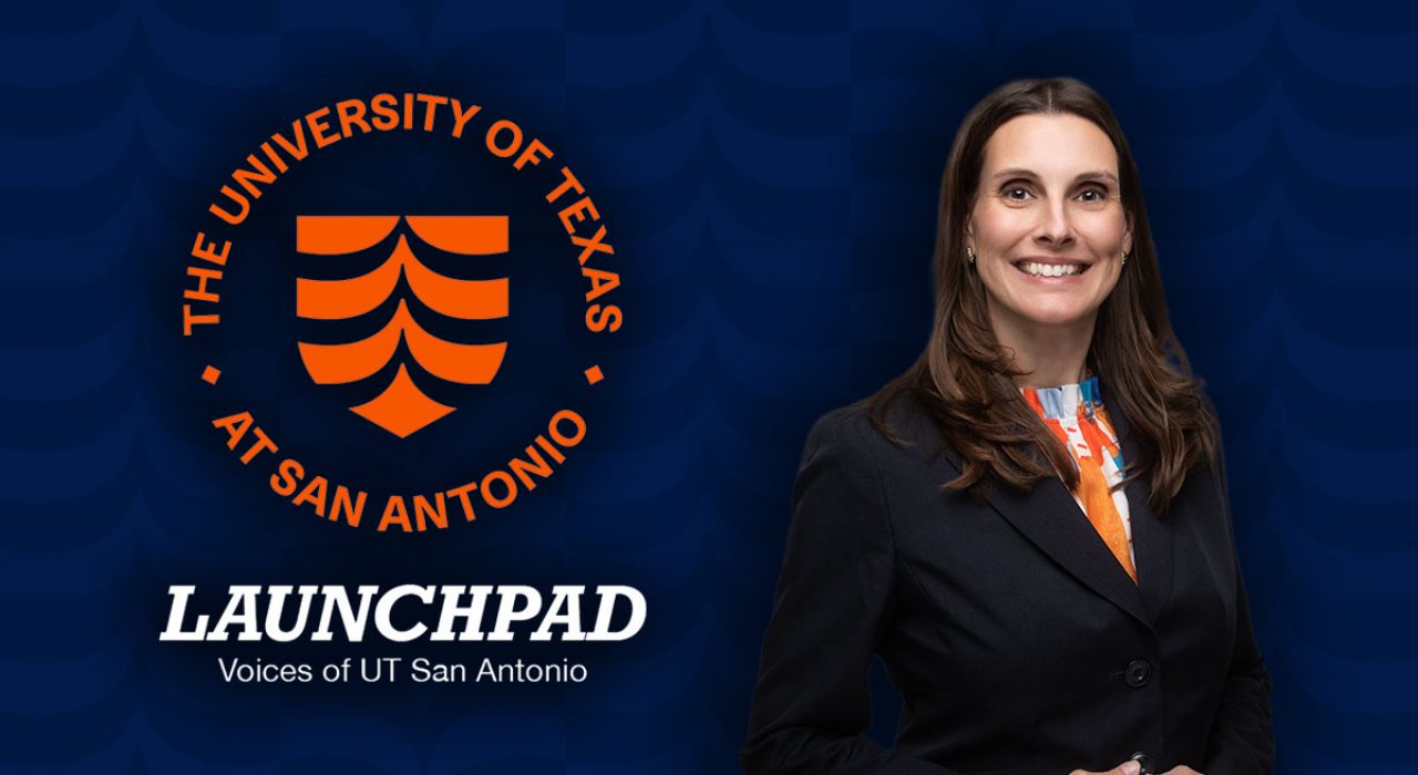 Heather Shipley next to the Launchpad logo
