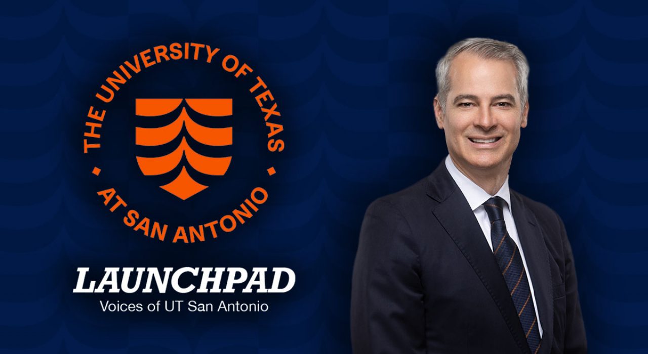 Karl Miller Lugo next to the Launchpad logo