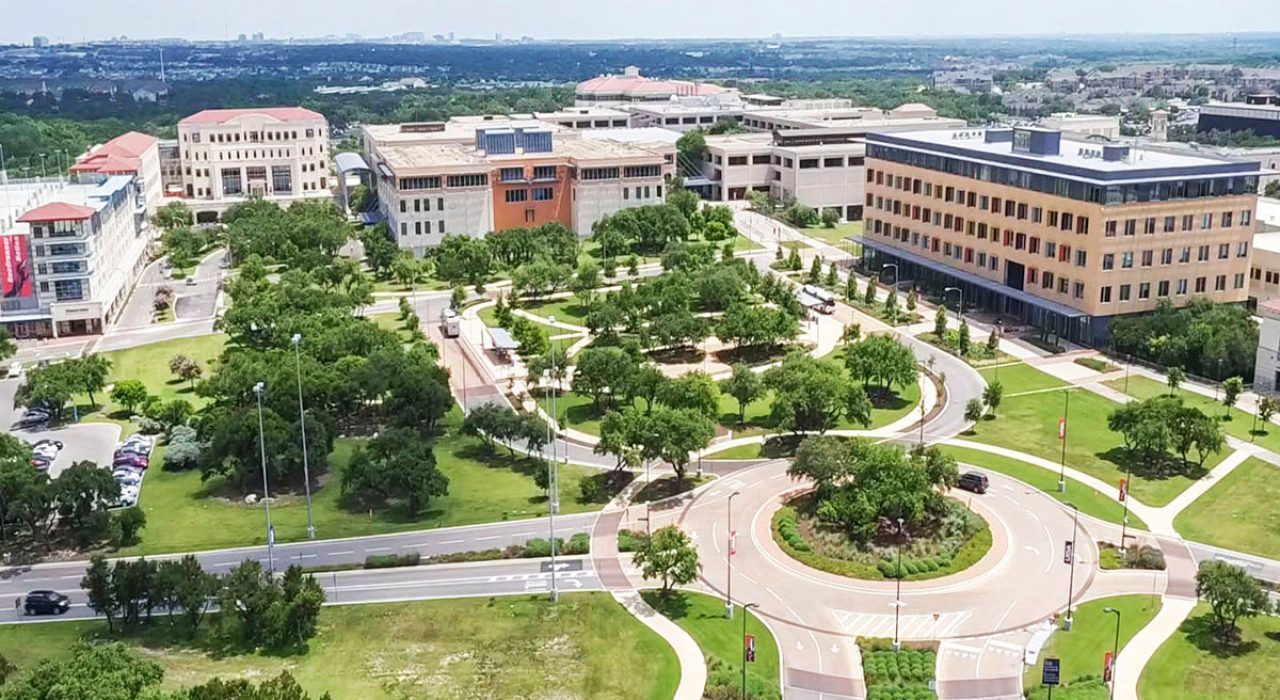 An aerial image of the UTSA Main Campus