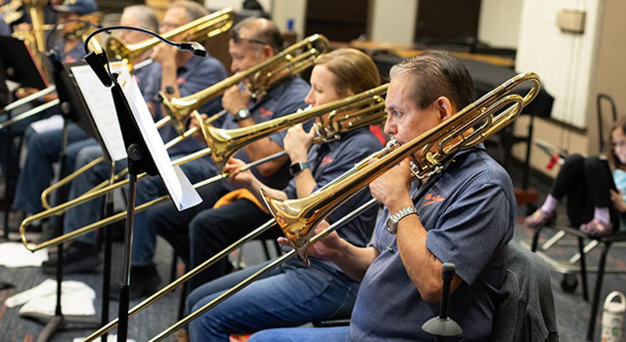 The On-Corps group performs at the School of Music Recital Hall.