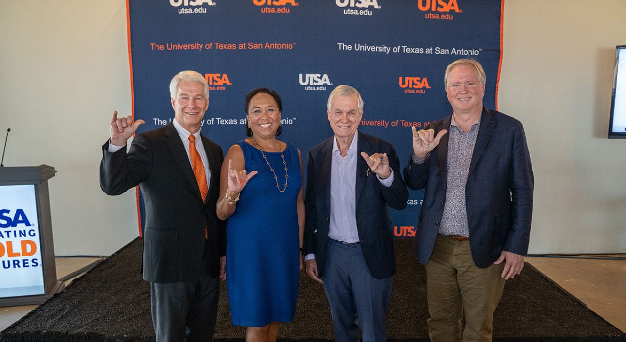 Sam Dawon, Nancy Kudla, Carlos Alvarez and Graham Weston at a campaign event.
