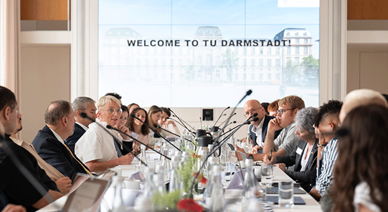UTSA and TU Darmstadt representatives gather in conversation to discuss global order and contemporary issues. Photos courtesy of TU Darmstadt/Patrick Bal.