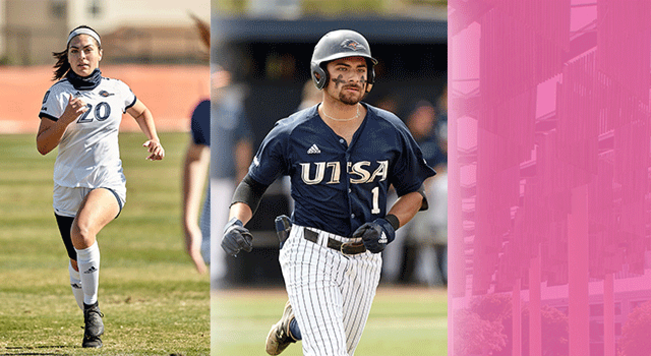 Alums Jonathan Tapia played baseball and Alyssa Blankenship played soccer while at UTSA. The two tied the knot in November.