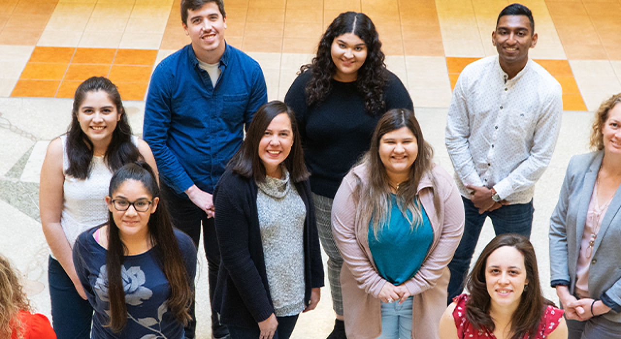 Nicole Wicha (far right) with her team in the Department of Biology.