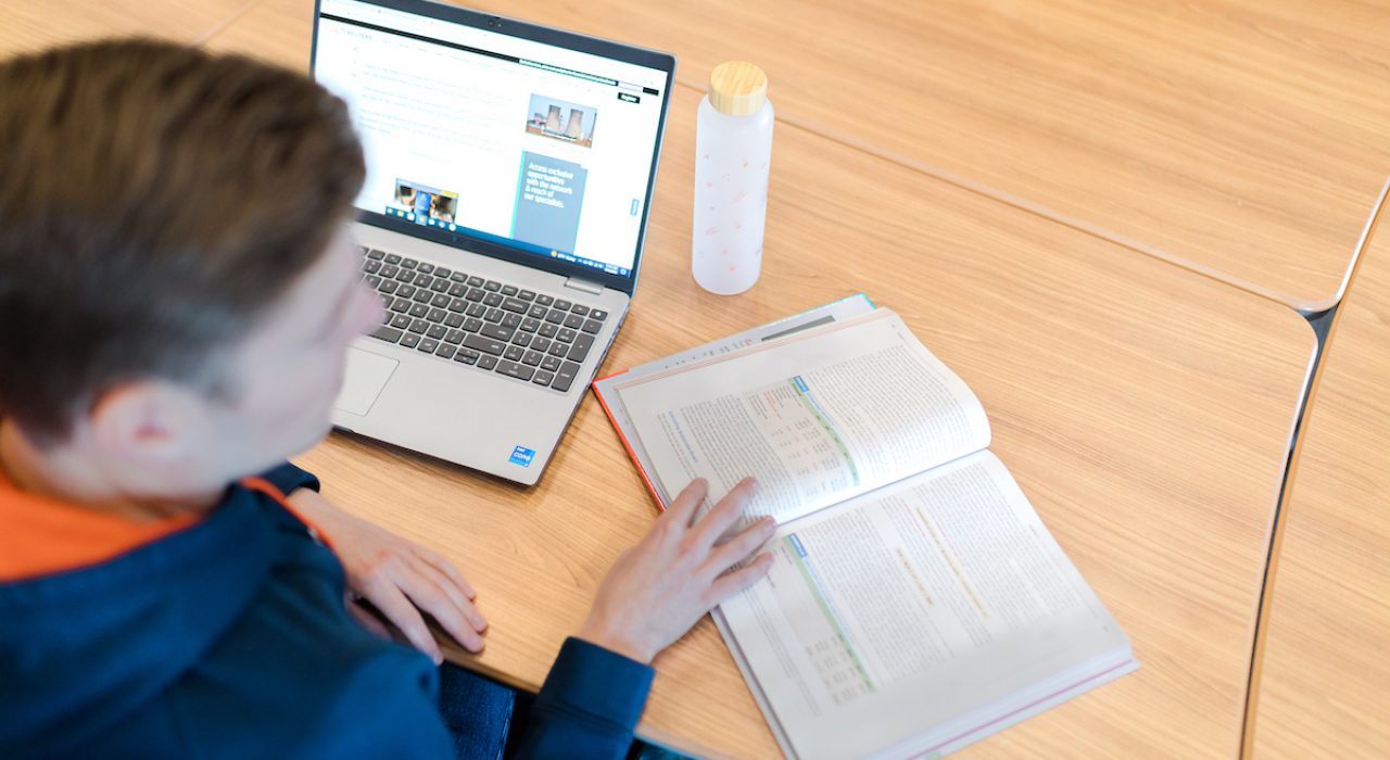 man working on laptop